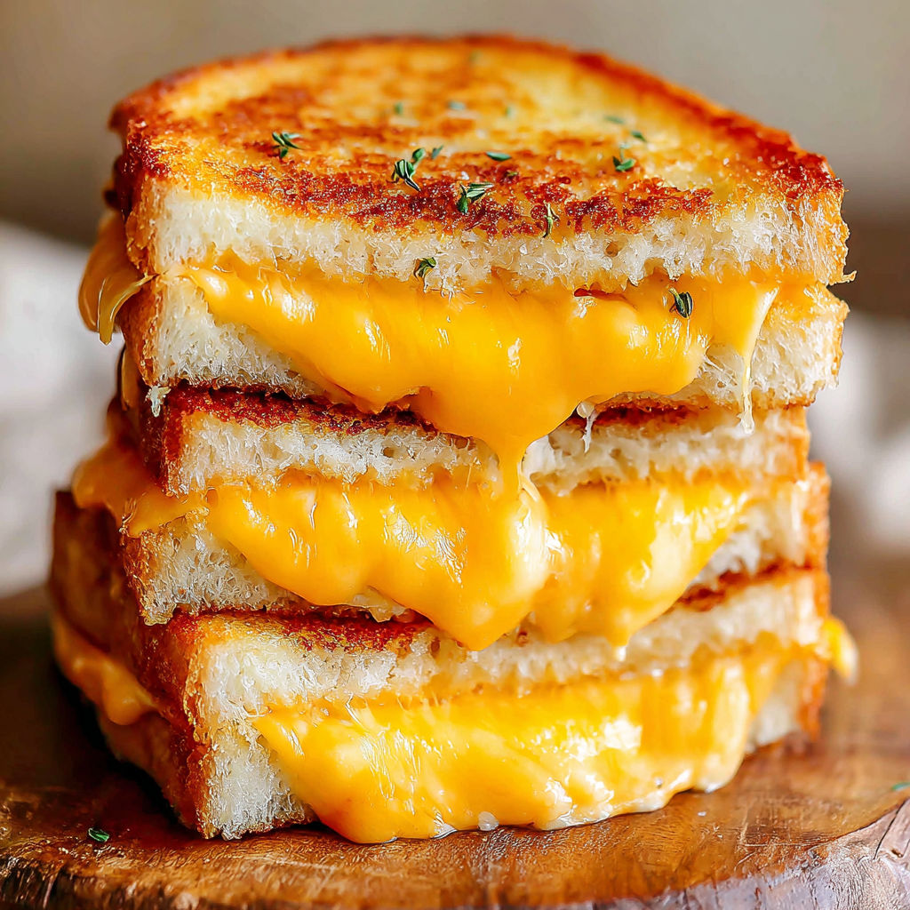 A stack of grilled cheese sandwiches.