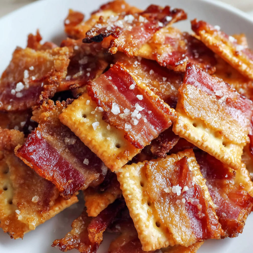 Bacon Crackers with Sweet and Savory Toppings.