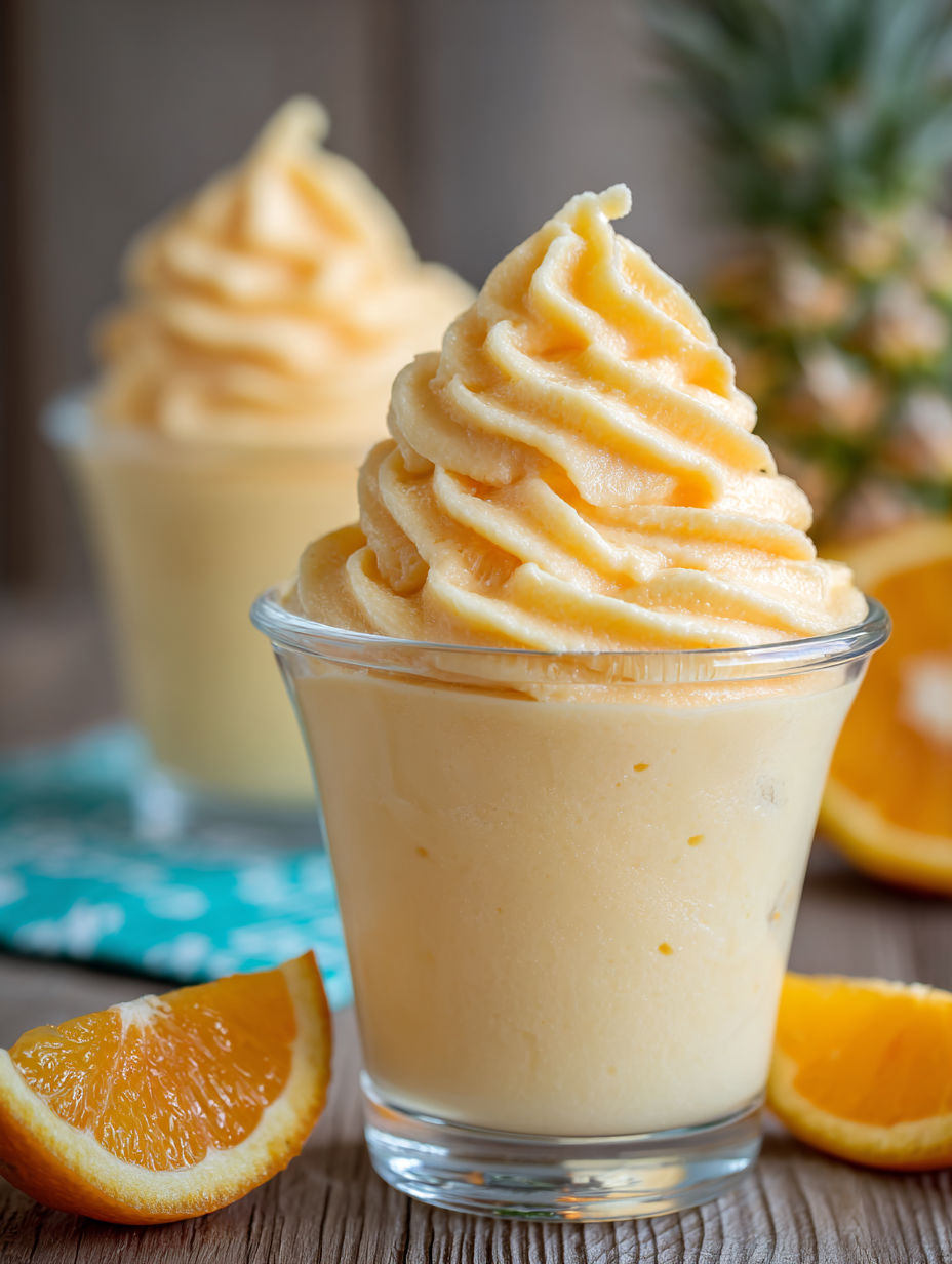 A glass of orange Dole Whip.