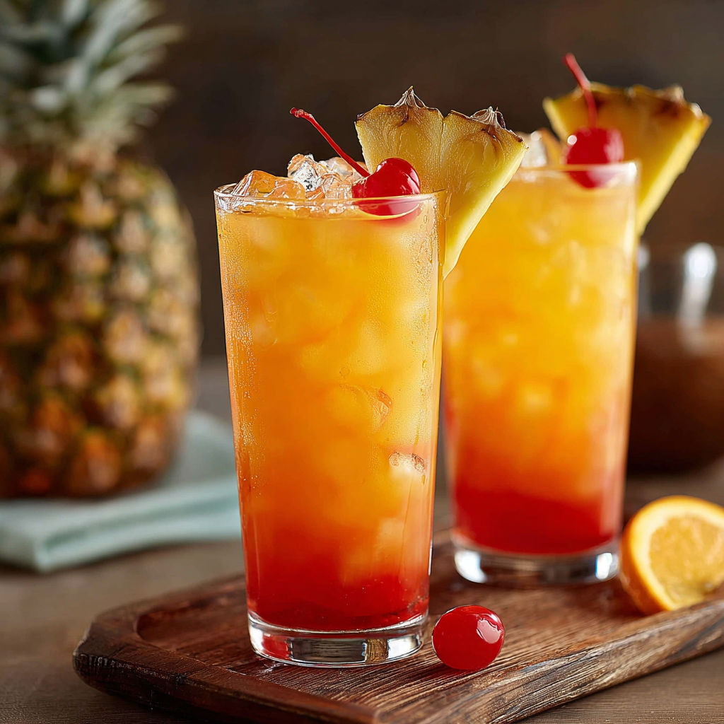 Two glasses of Virgin Island Breeze Cocktail.