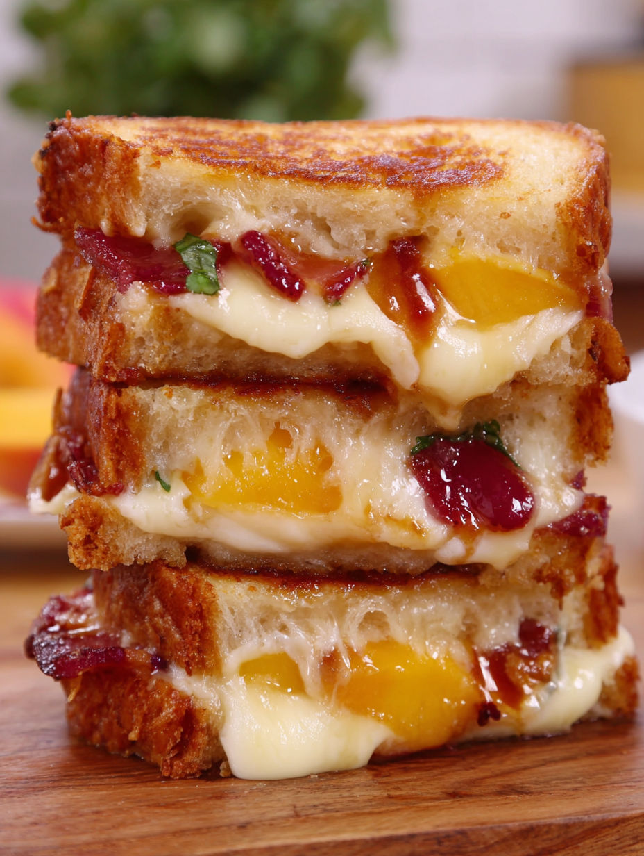 A honey peach white cheddar sandwich.
