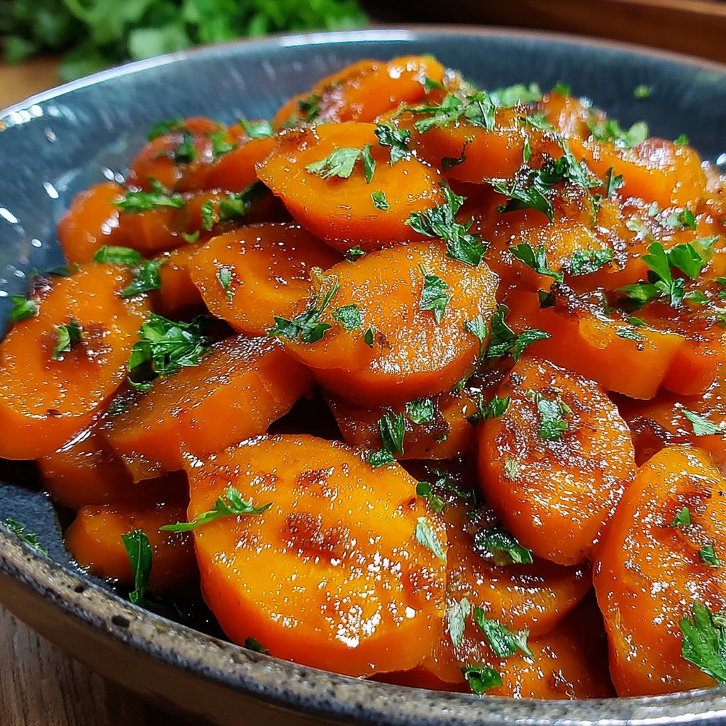 A bowl of carrots with some seasoning.