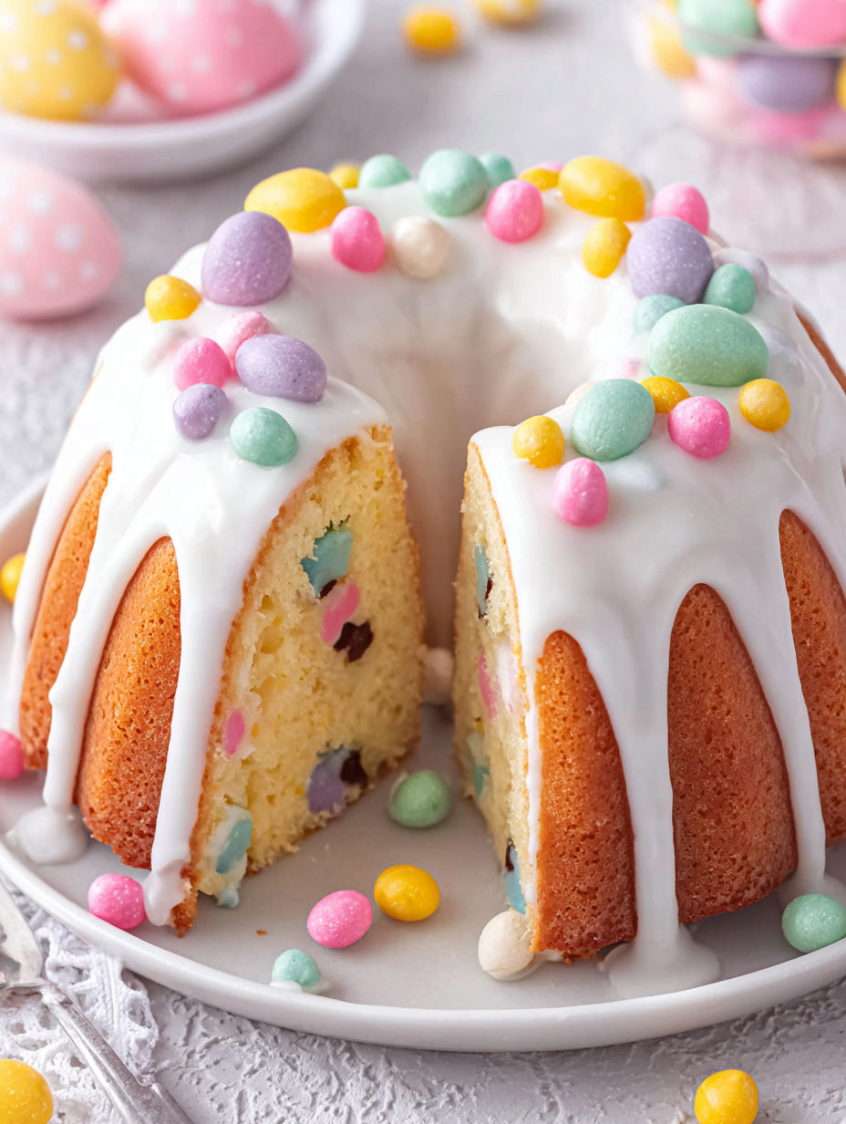A cake with a hidden surprise inside.