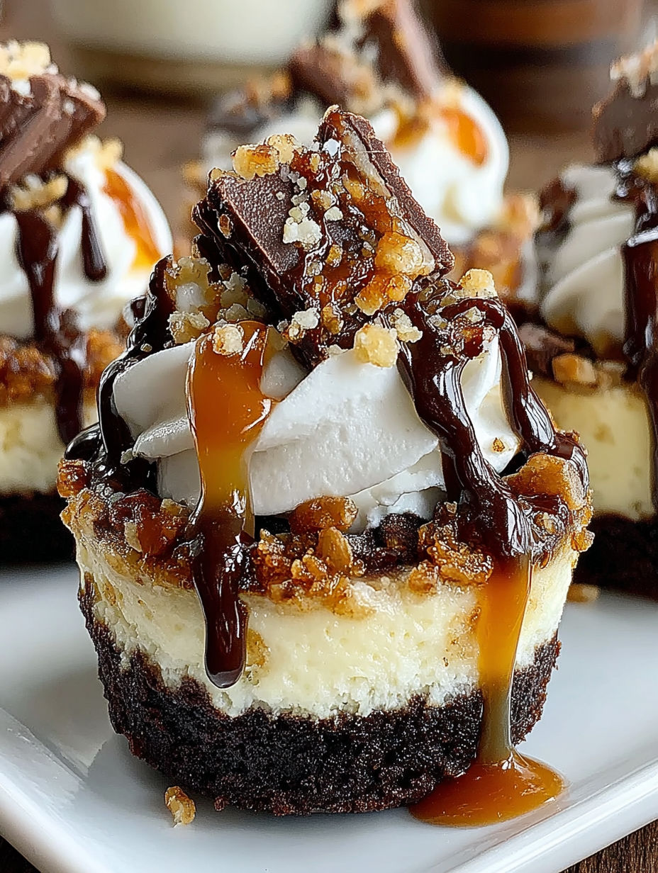 A close up of a dessert with chocolate and caramel drizzled on top.