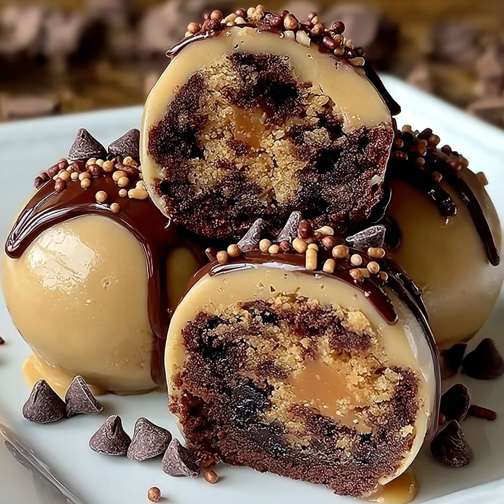 Chocolate cookie dough brownie bombs.