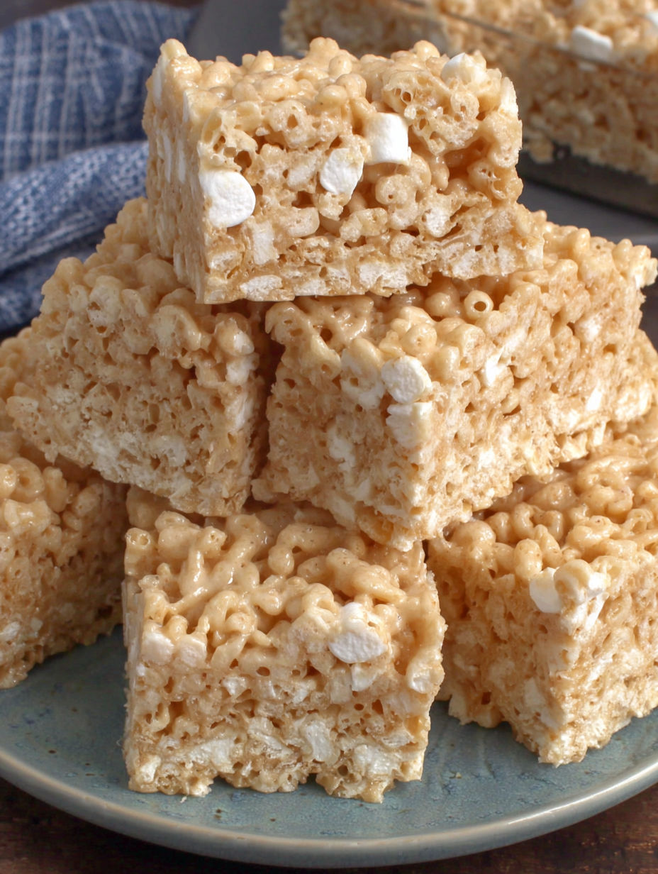 A stack of Rice Krispie treats.