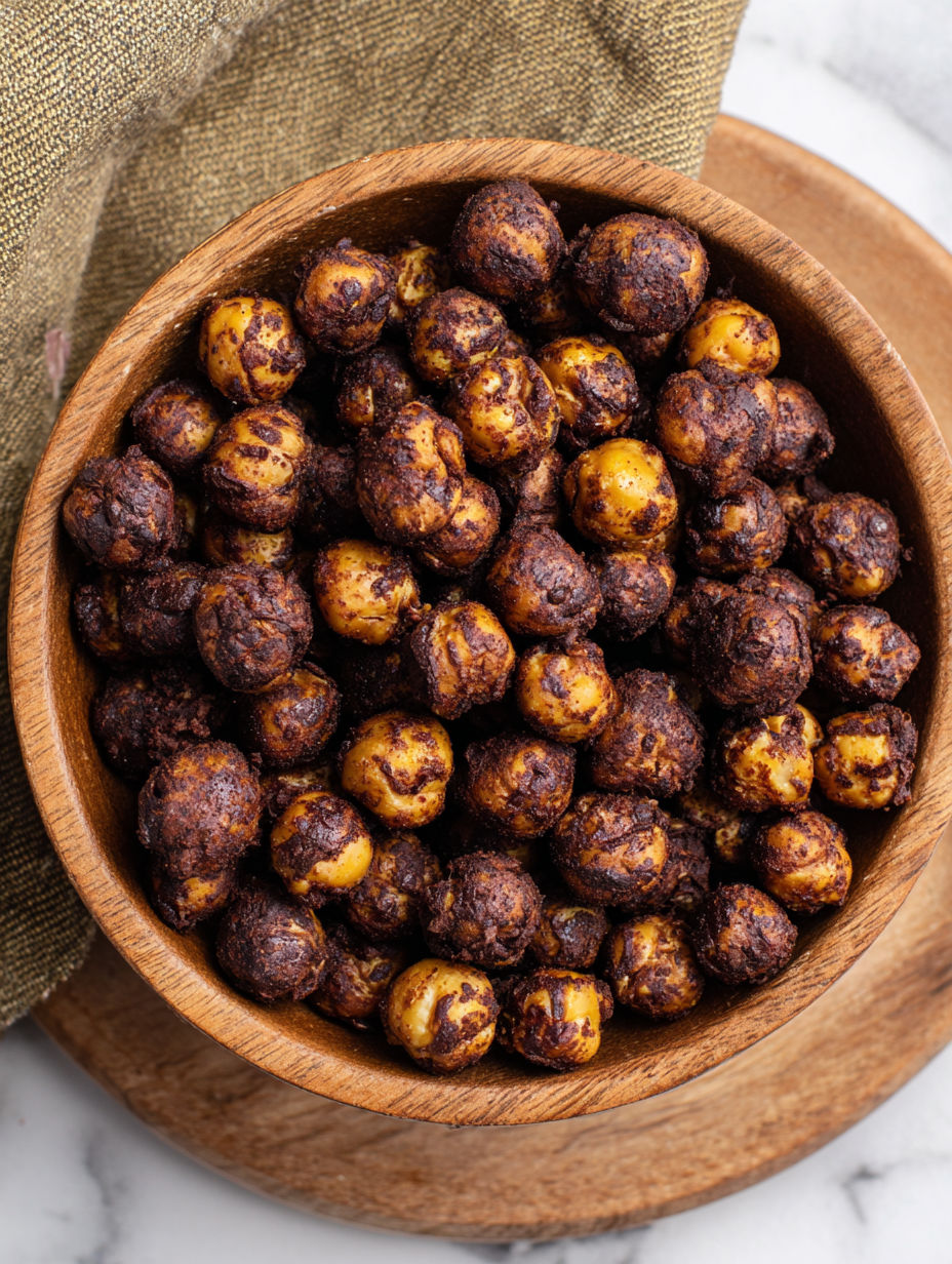 A bowl of healthy vegan cocoa puffs.