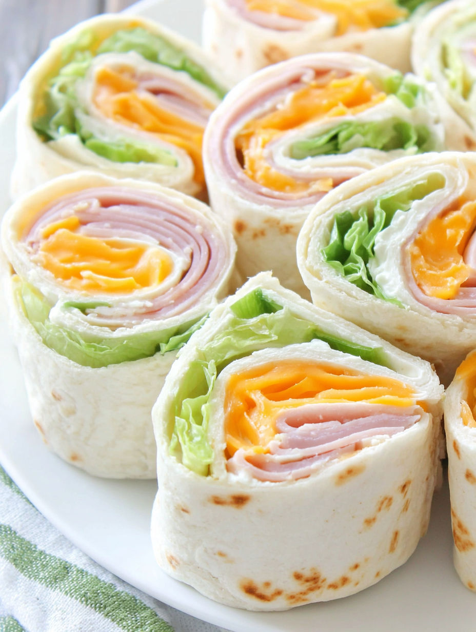 Turkey Roll Ups on a plate.