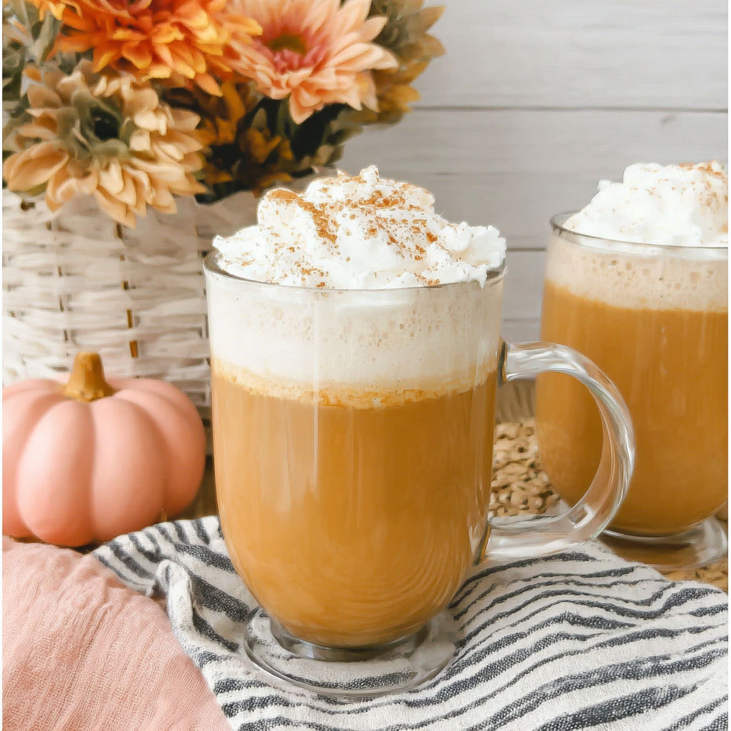 Two glasses of pumpkin spice milk.