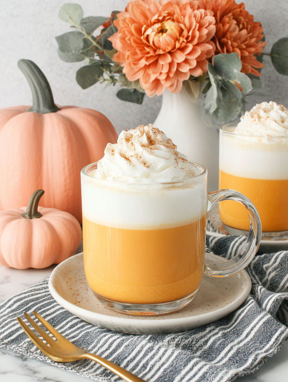 Two cups of pumpkin spice milk.