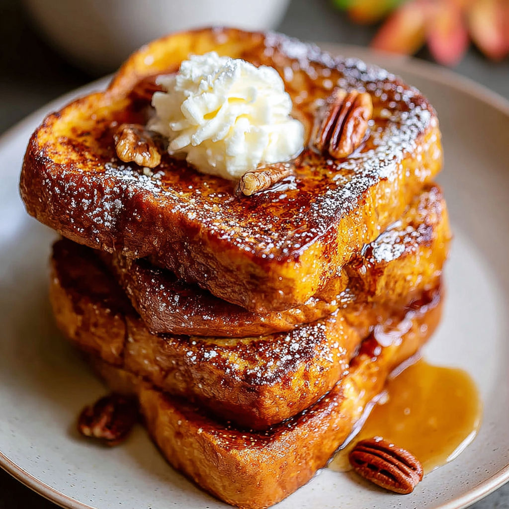 French toast with whipped cream and nuts.