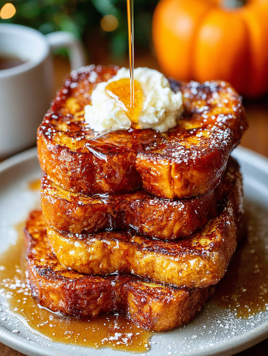 French toast with whipped cream and syrup.