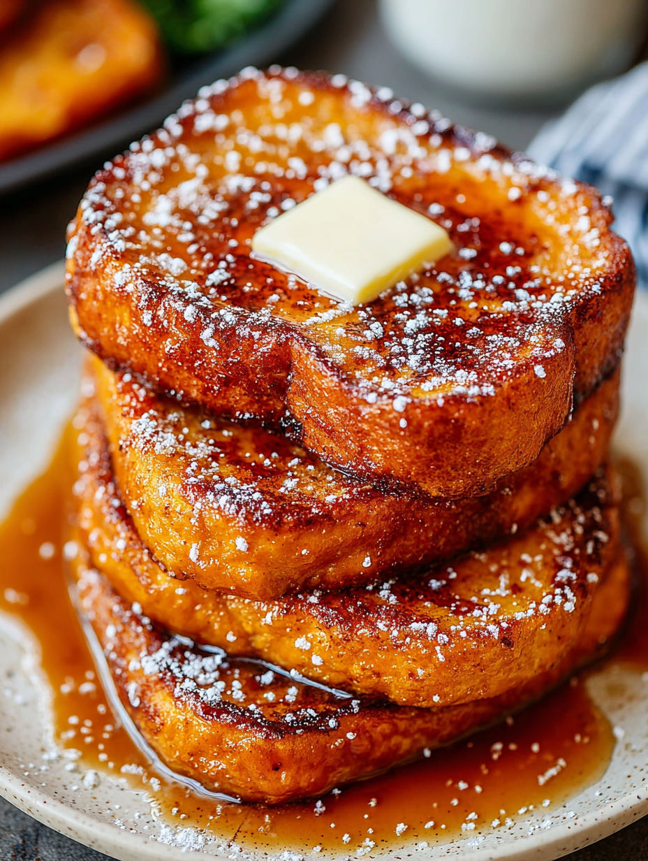 Pumpkin French Toast Breakfast.