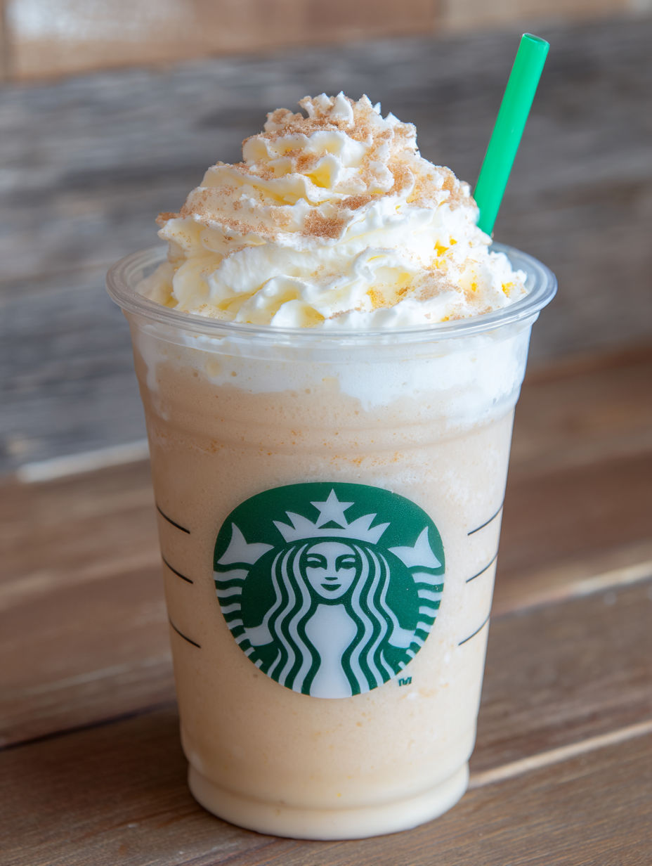 A cup of Starbucks pumpkin spice frappuccino.