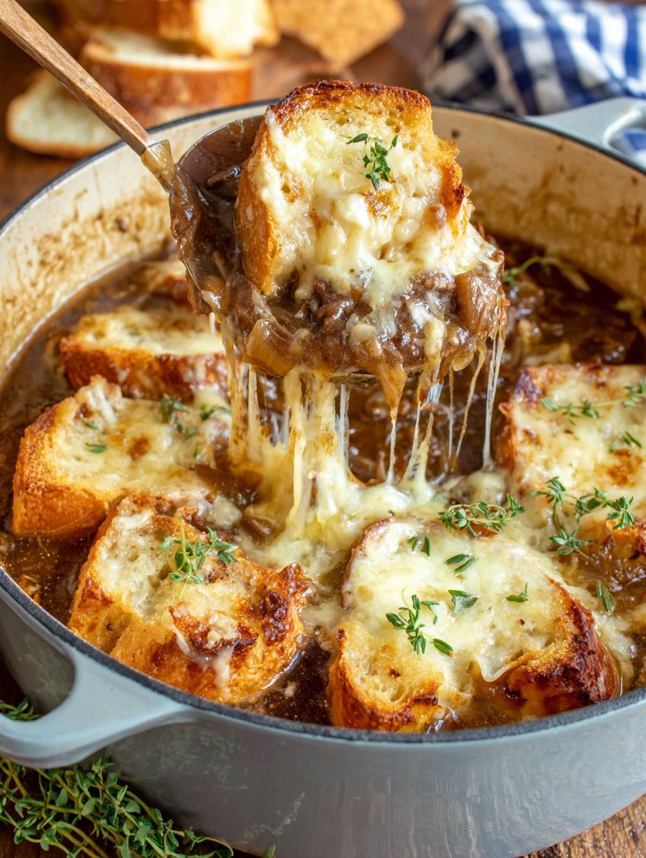 A bowl of soup with bread in it.