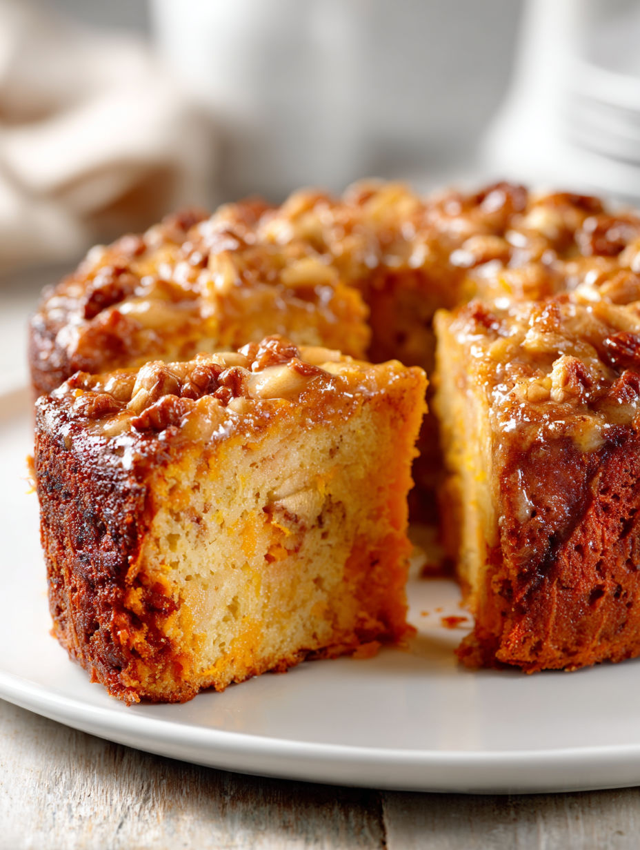 A slice of sweet potato apple cake.