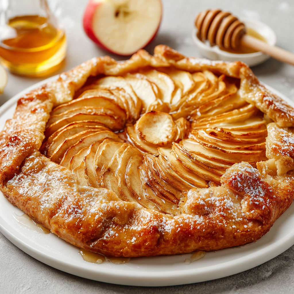 A delicious honey apple galette.