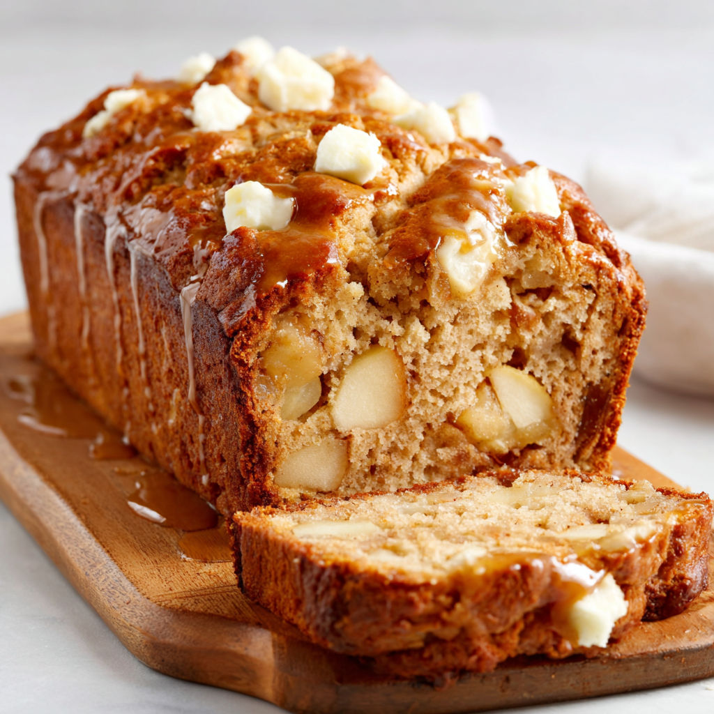 A slice of apple bread.