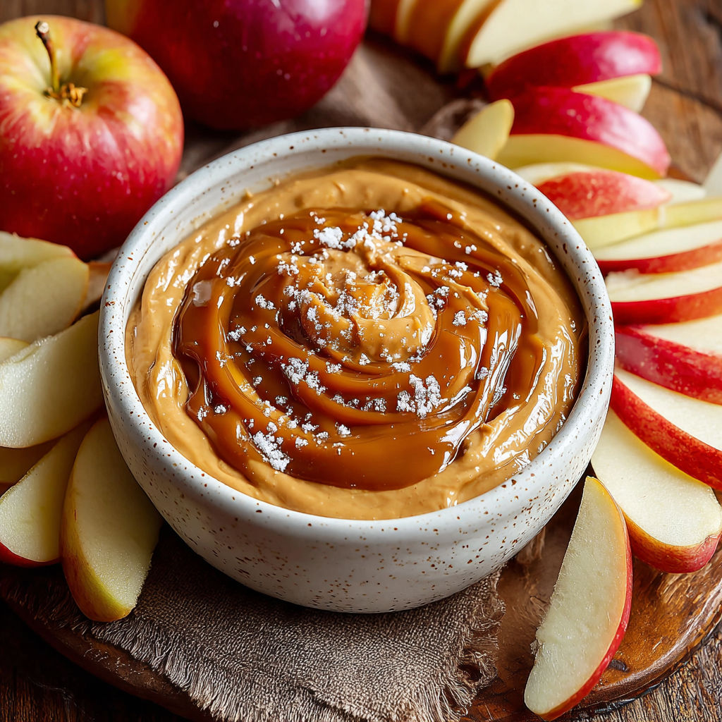 A bowl of caramel dip with apples and other fruits.