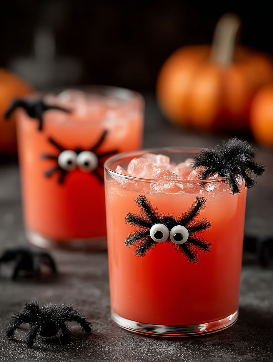Two glasses of Spooky Spider Punch.