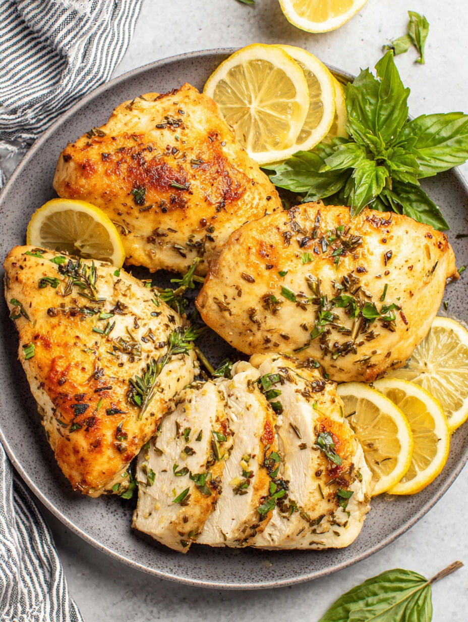 Slow cooker Italian lemon chicken.