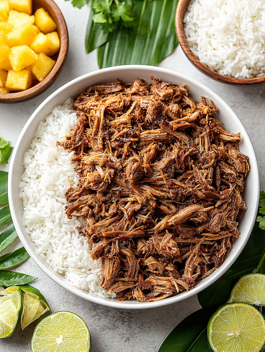 A bowl of rice and meat.