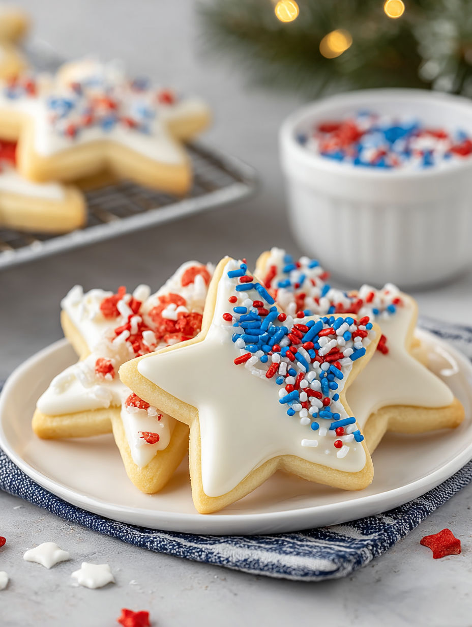 A plate of American Star Sugar Cookies.