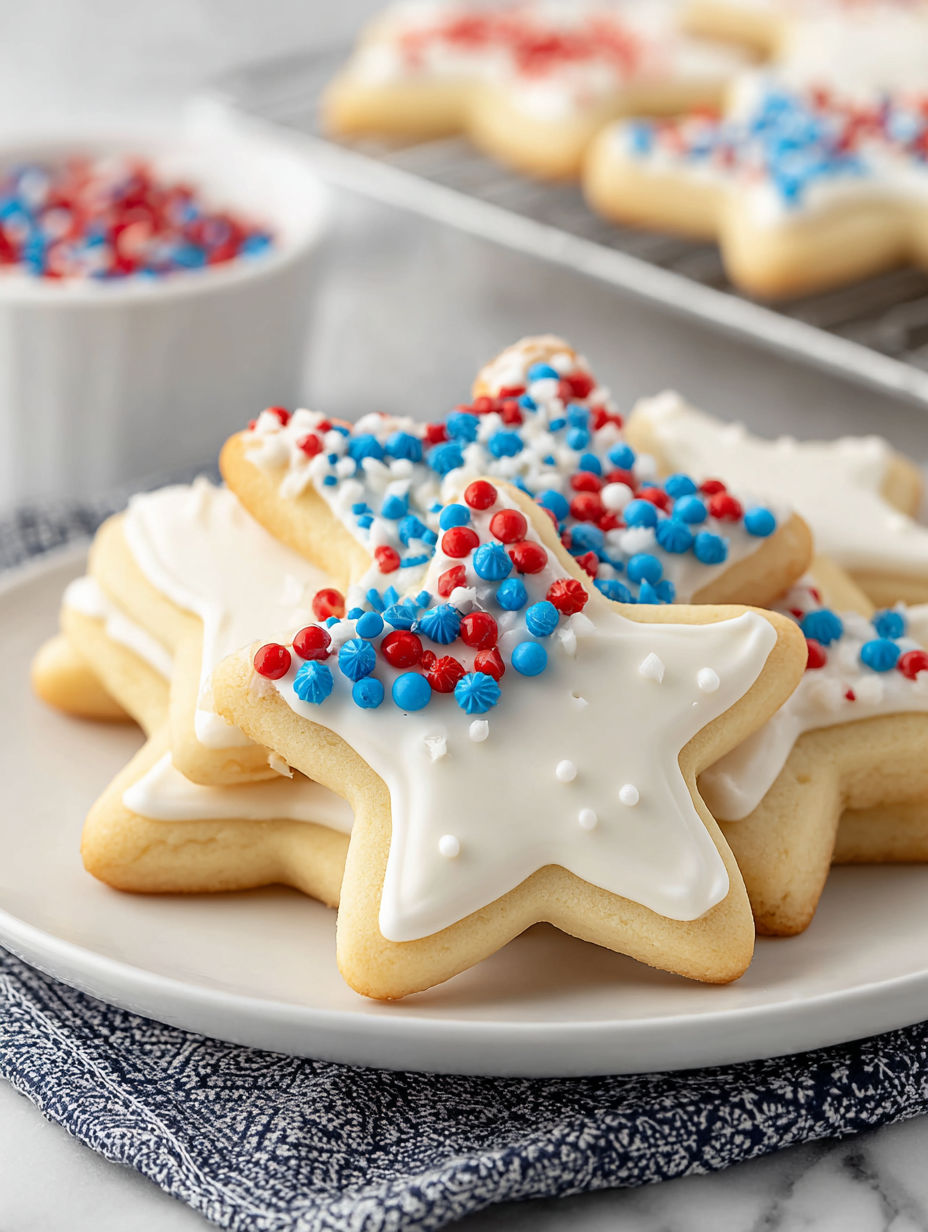 A plate of American Star Sugar Cookies.