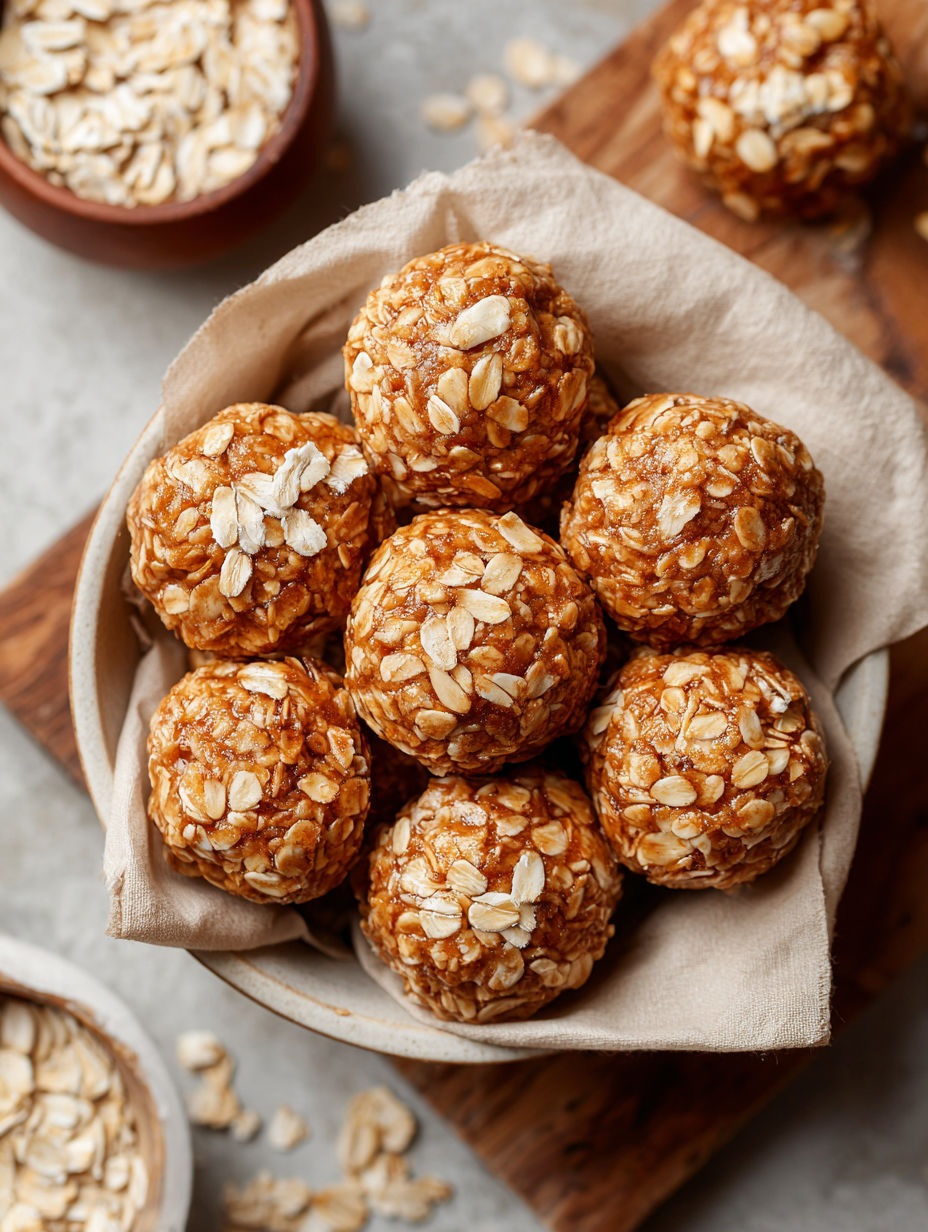A bowl of oat balls.