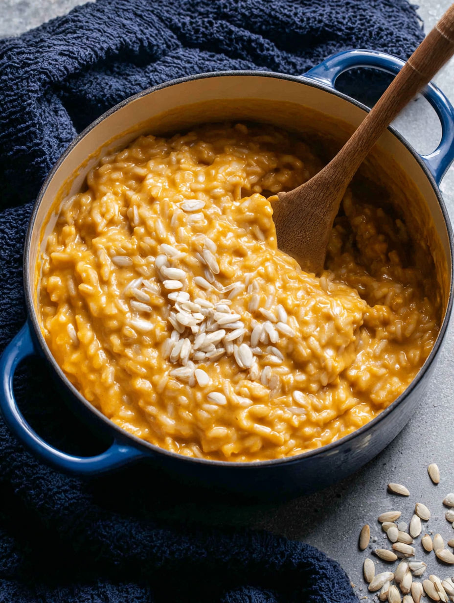 A bowl of creamy pumpkin arroz con leche.