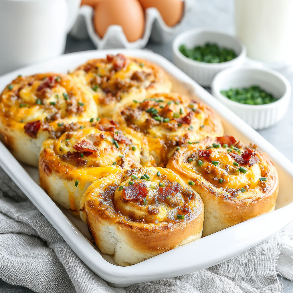 French Onion Breakfast Rolls in a white bowl.