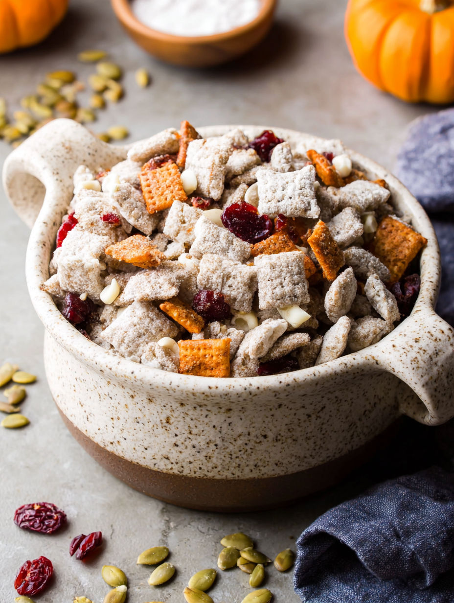A bowl of Pumpkin Spice Buddies.