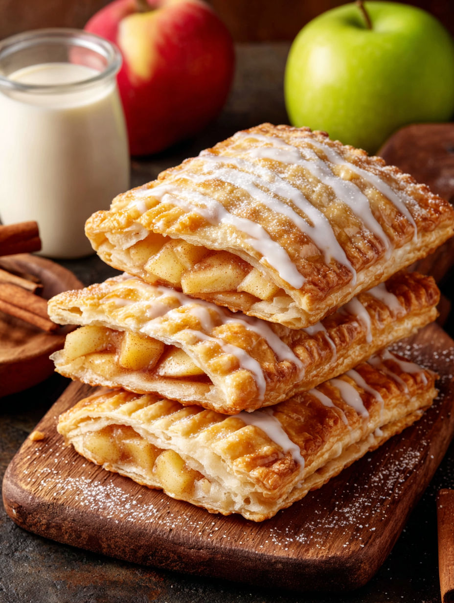 A stack of homemade apple pop tarts.