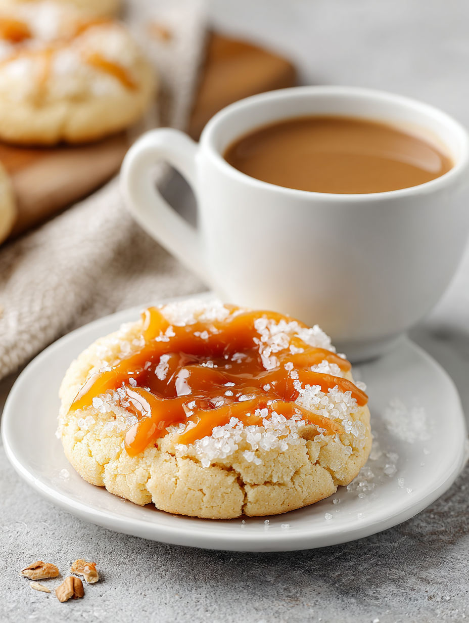 A plate of cookies with a cup of coffee.
