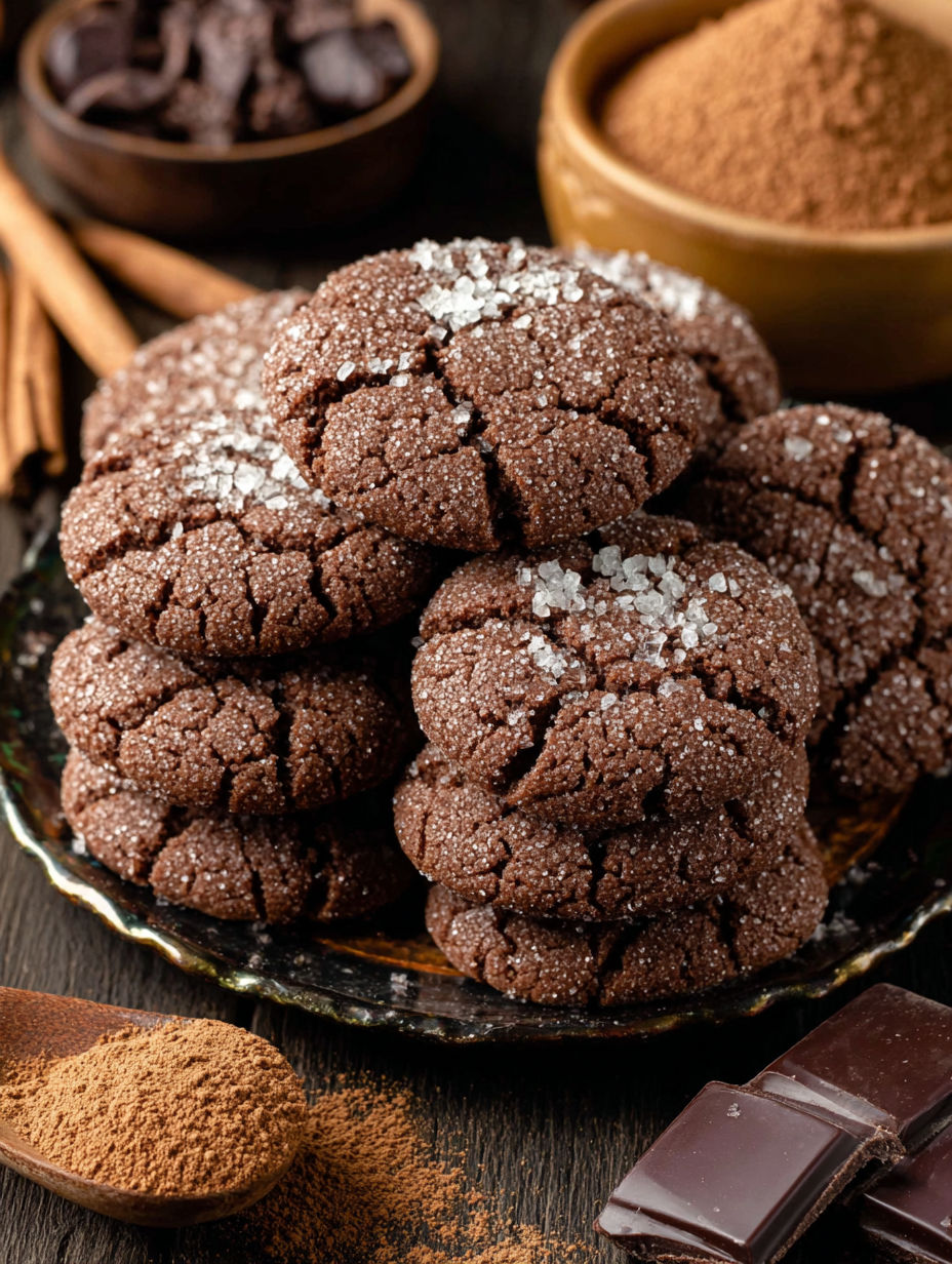 A stack of Mexican Hot Chocolate cookies.