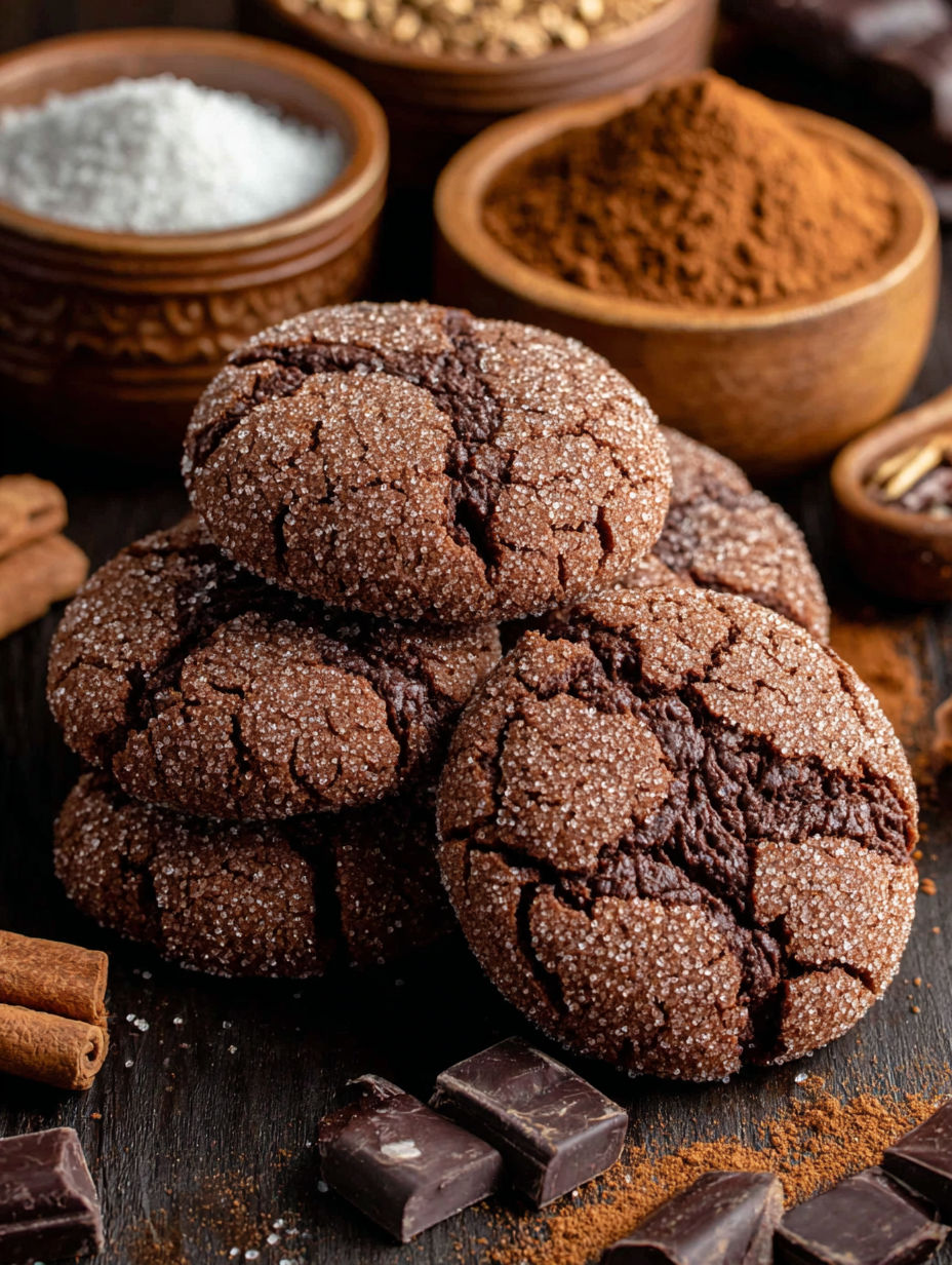 A stack of Mexican Hot Chocolate cookies.
