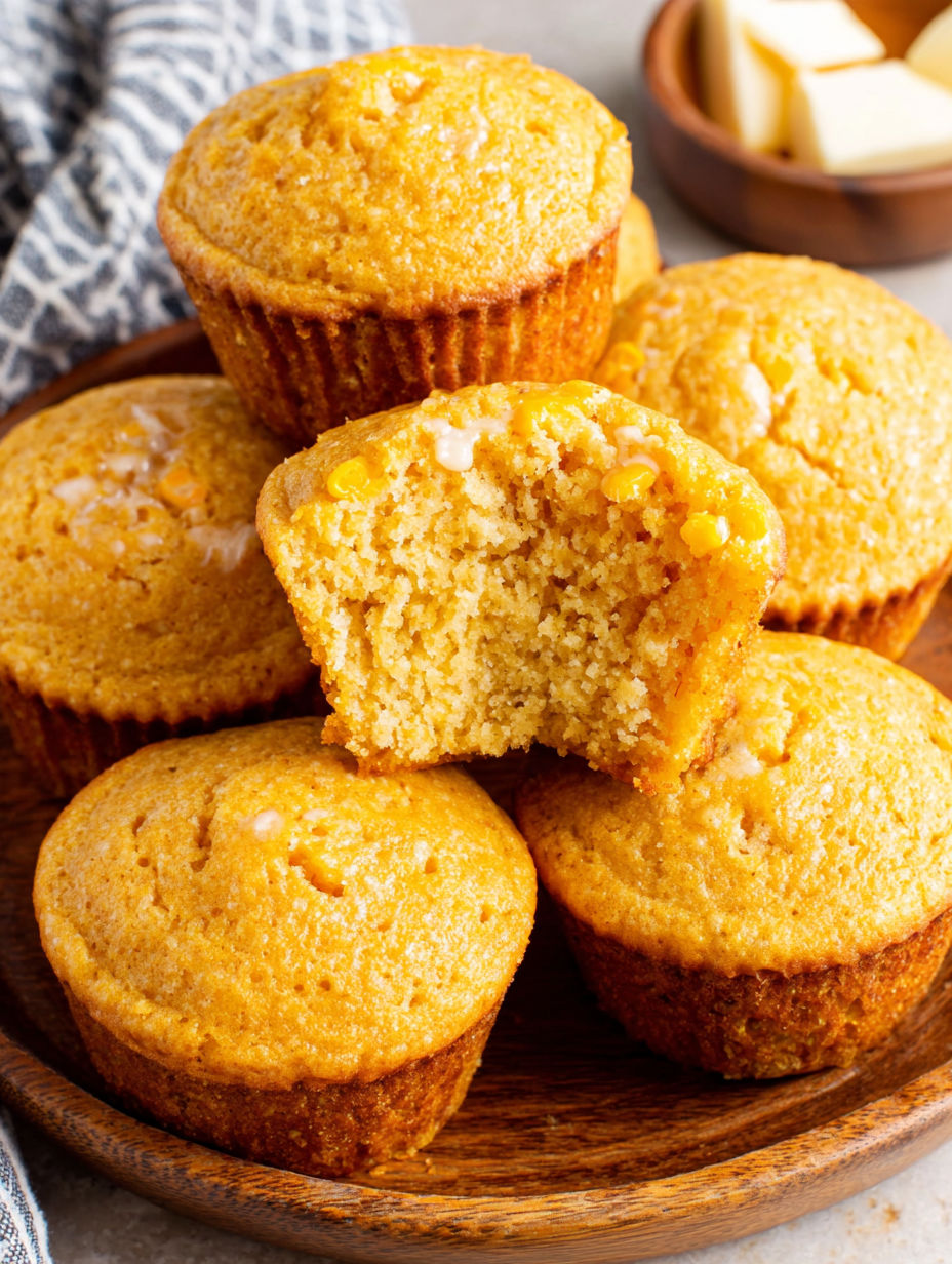 A plate of cornbread muffins.