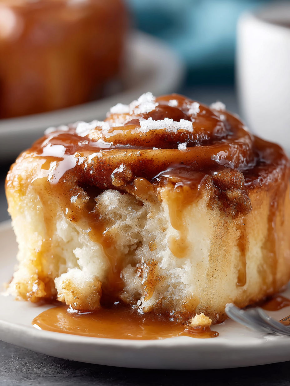 A slice of apple cinnamon rolls.