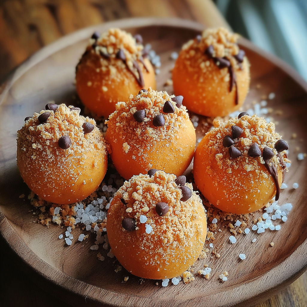A plate of pumpkin cheesecake truffles.