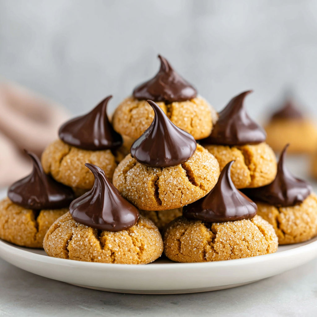 A plate of pumpkin blossom cookies with chocolate drizzled on top.