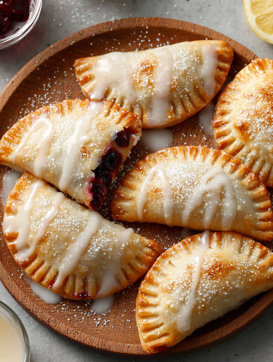 A plate of vegan blueberry ghost hand pies.