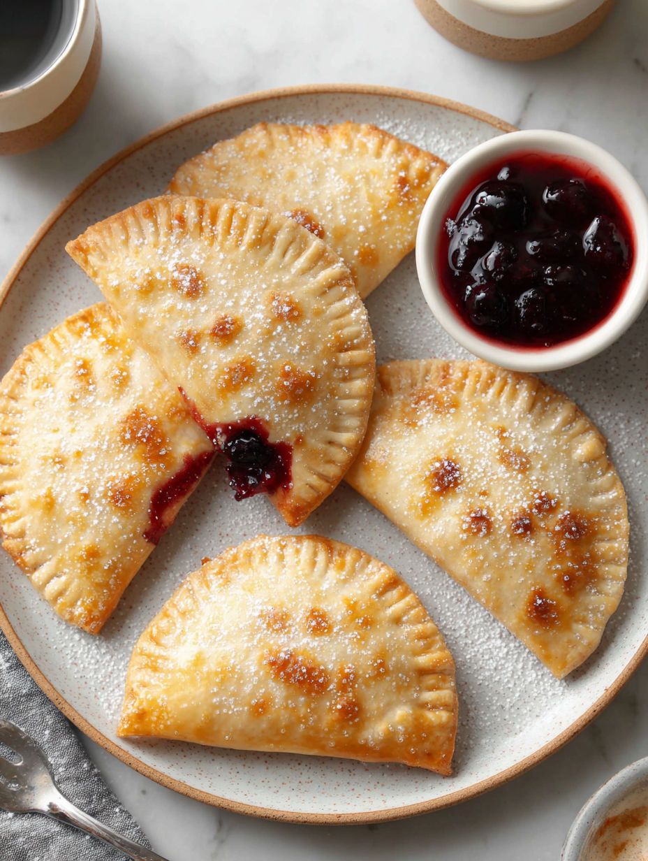 A plate of vegan blueberry ghost hand pies.