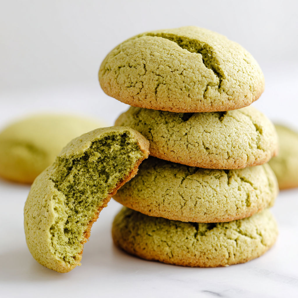 Stack of green cookies.
