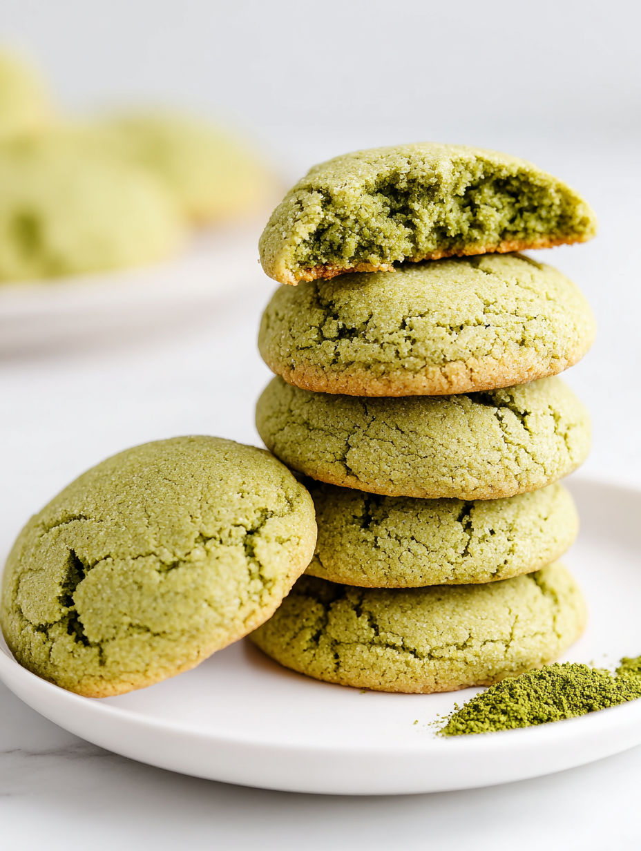 A stack of green cookies.