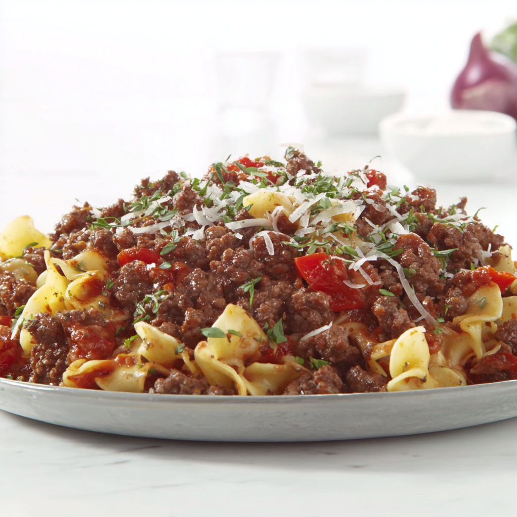 A plate of meat with cheese and peppers.