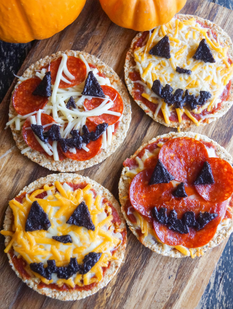 Pizza with a face on it.