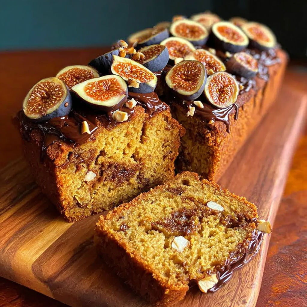 A slice of spiced fig hazelnut cake.