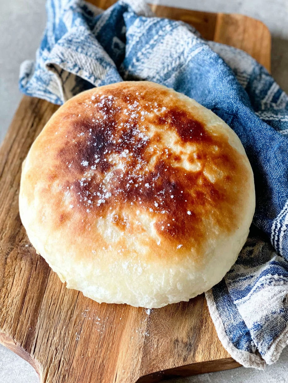 A delicious bolo do caco on a wooden cutting board.