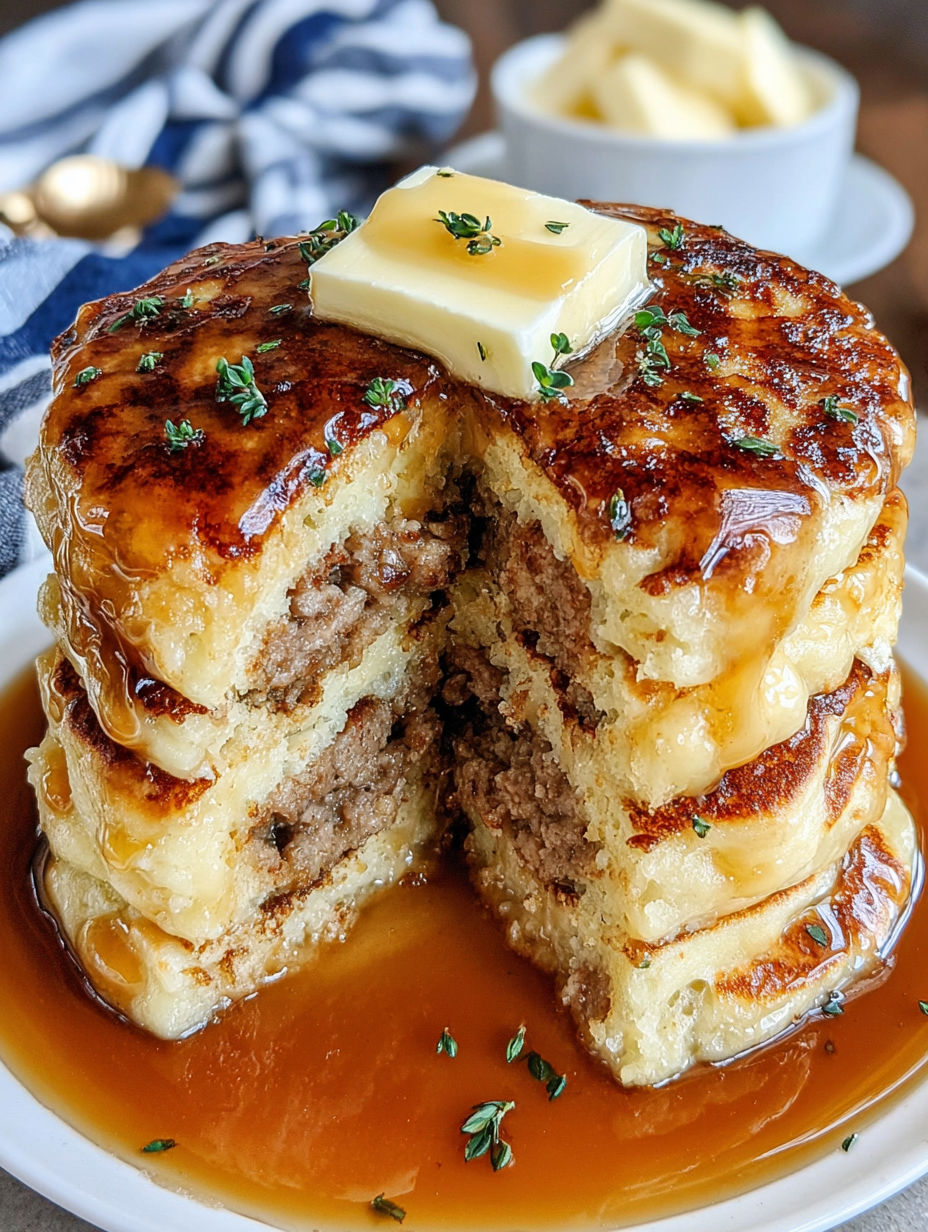 A stack of pancakes with butter on top.