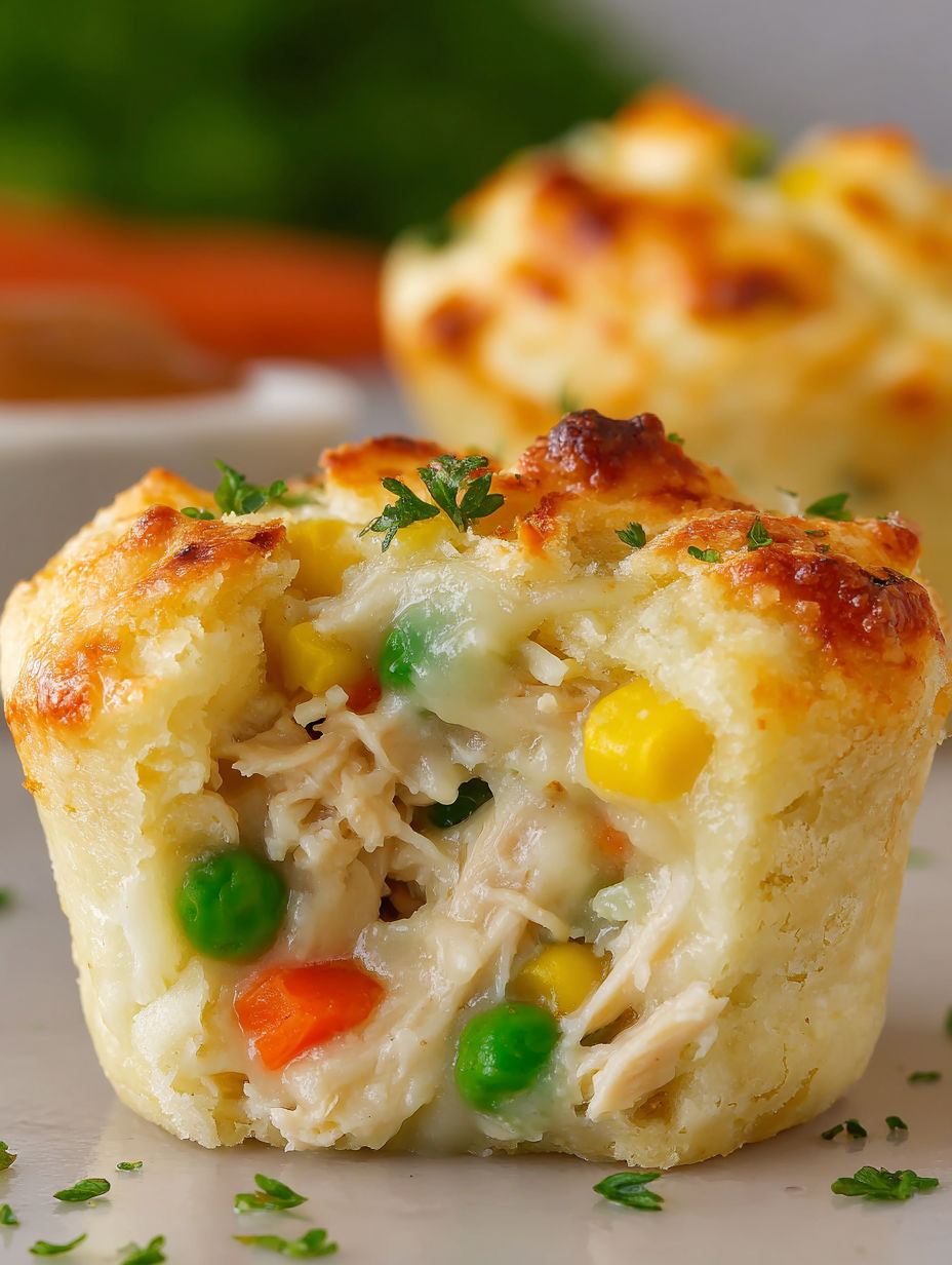 A muffin with a filling of mashed potatoes and turkey.